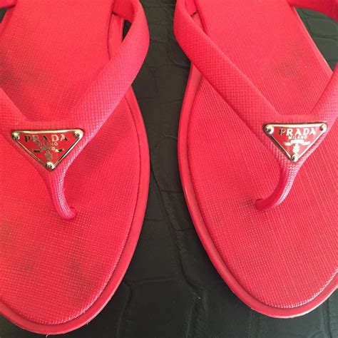 prada red clogs|prada flip flops for women.